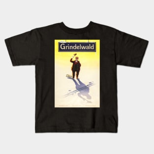 Grindelwald, Switzerland, Ski Poster Kids T-Shirt